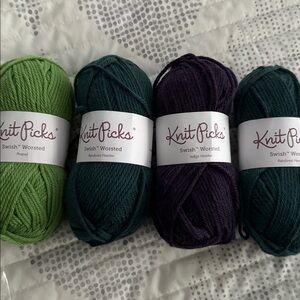 Knit Picks Swish Worsted Yarn Bundle set of 4